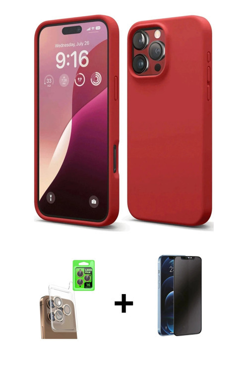 ieg™ iPhone 16 Pro Kılıf Kozmos Yansıma Özel Seri - Siyah 3D Antistatik Hayalet Cam Ekran Koruyucu +