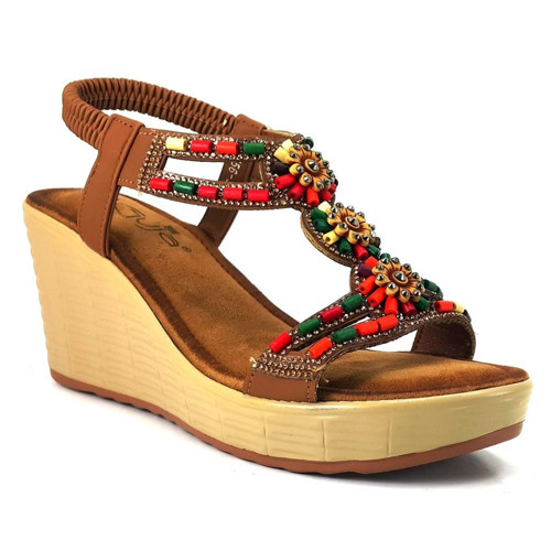 1563 24YS Kadın Günlük Sandalet Camel