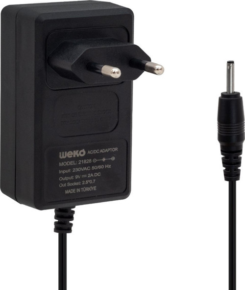 9 VOLT - 2 AMPER İNCE 2.5*0.7 UÇ YERLİ ÜRETİM TABLET PC ADAPTÖRÜ