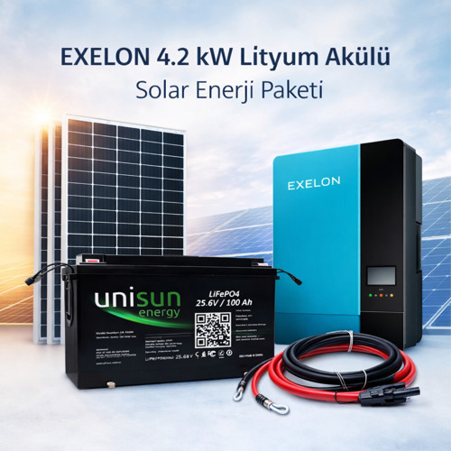 4.2 kW Lityum Akülü Solar Enerji Paketi (Unisun Bataryalı)