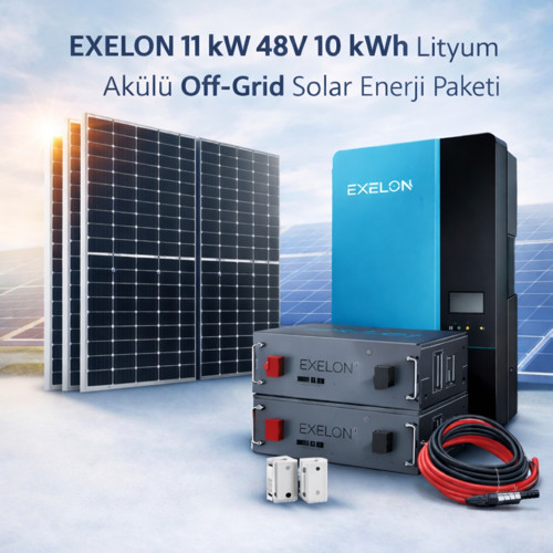 11 kW İnverterli 10 kWh Lityum Akülü Solar Enerji Paketi