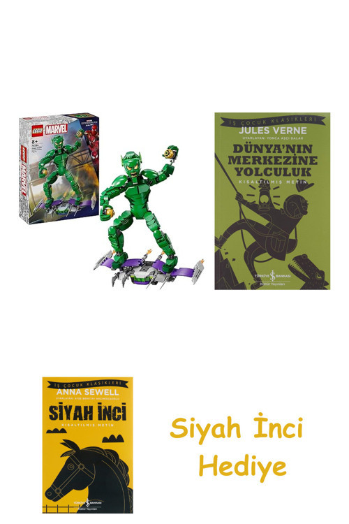 Marvel Green Goblin Yapım Figürü 76284 + Dünyanın Merkezine Yolculuk + Siyah İnci Hediye