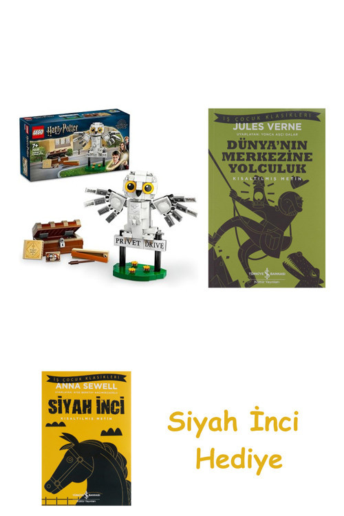 Harry Potter Hedwig, Privet Drive 4 Num + Dünyanın Merkezine Yolculuk + Siyah İnci Hediye