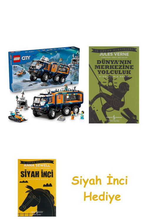 City Kutup Kaşifi Laboratuvar Kamyonu 6 + Dünyanın Merkezine Yolculuk + Siyah İnci Hediye