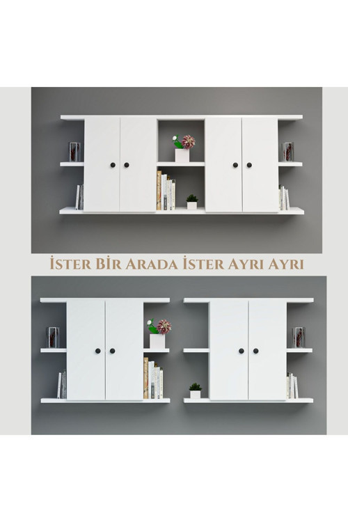 Double Kalimera 2'Li Duvar Dolabı & Rafı Beyaz