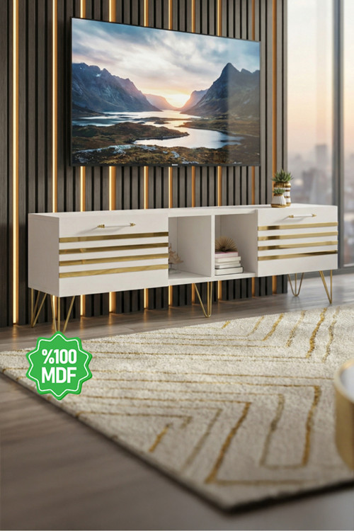 Elegance Tv Ünitesi %100 Beyaz Mdf