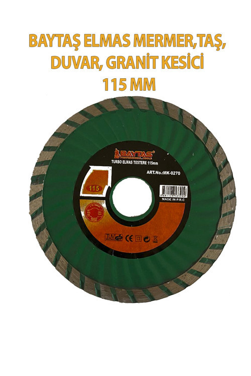 Elmas Mermer Duvar Taş Granit Kesici Ağız 115 Mm Spiral Baytaş
