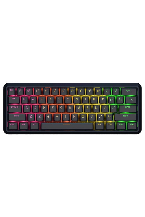 Waızowl Lightning 60 Siyah %60 Raesha Manyetik Switch 8K Hz HE Hotswap RGB İngilizce Mekanik Gaming Klavye