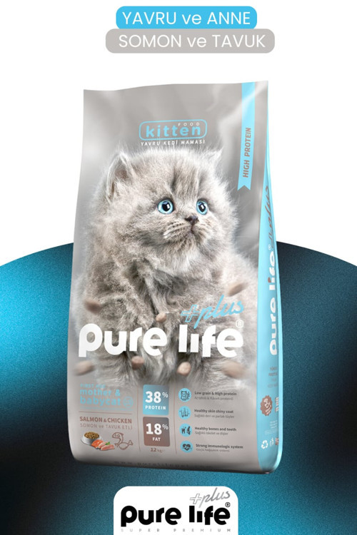 Plus Somon&Tavuk Yavru Kedi Maması 12 Kg