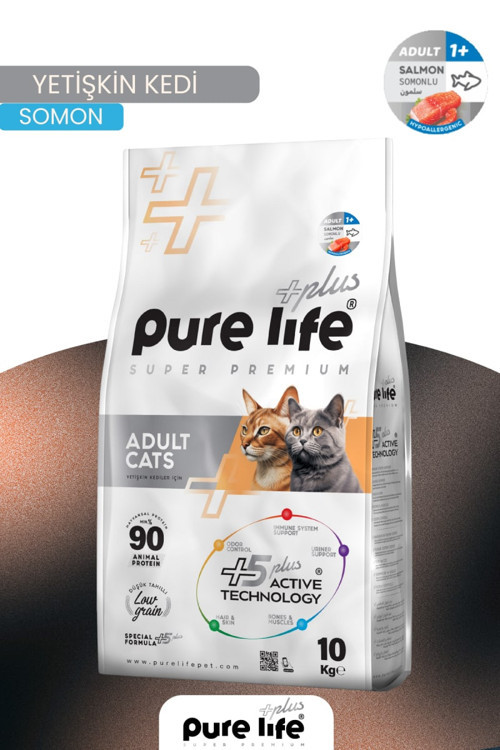 Plus Somonlu Yetişkin Kedi Maması 10 KG
