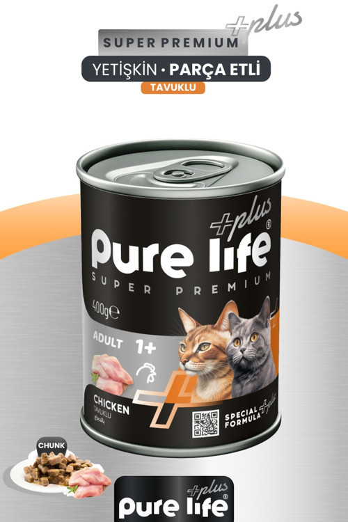 Plus Tavuklu Chunk Yetişkin Kedi Konserve Yaş Mama 400 GR