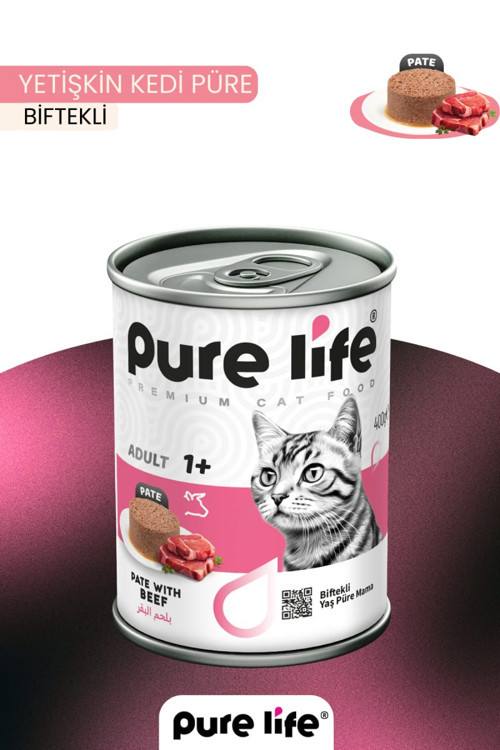 Biftekli Pate Yetişkin Kedi Konserve Yaş Mama 400 GR