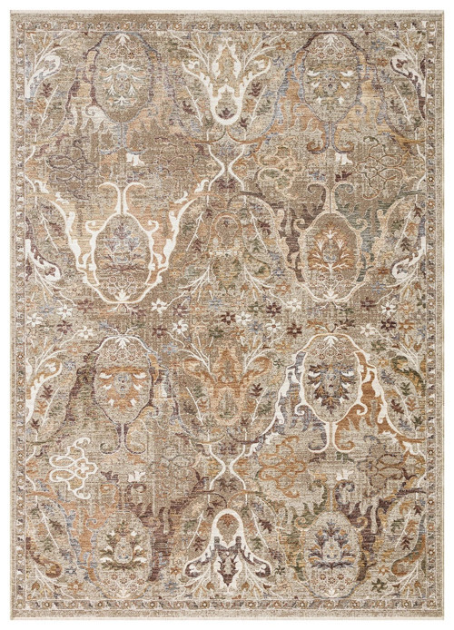 Sofia SOF 02 Cream Gold Uşak Motifli Renkli Makine Halısı