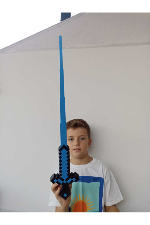 Smilechild 60 CM BÜYÜK BOY AÇILIR KAPANIR Minecraft Elmas Kılıç Minecraft Diamond Sword Sallayınca Açılır