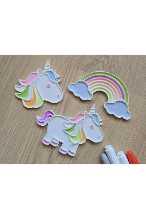 Smilechild UNİCORN GÖKKUŞAĞI BOYAMA 6-9 cm boyalar dahil degildir DUVARDA YADA MASA ÜSTÜNDE KULLANILABİLİR