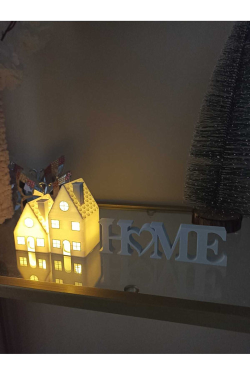 Smilechild Yılbaşı Evleri ve Home 3 lü Seti 2 ADET LED MUM DAHİLDİR