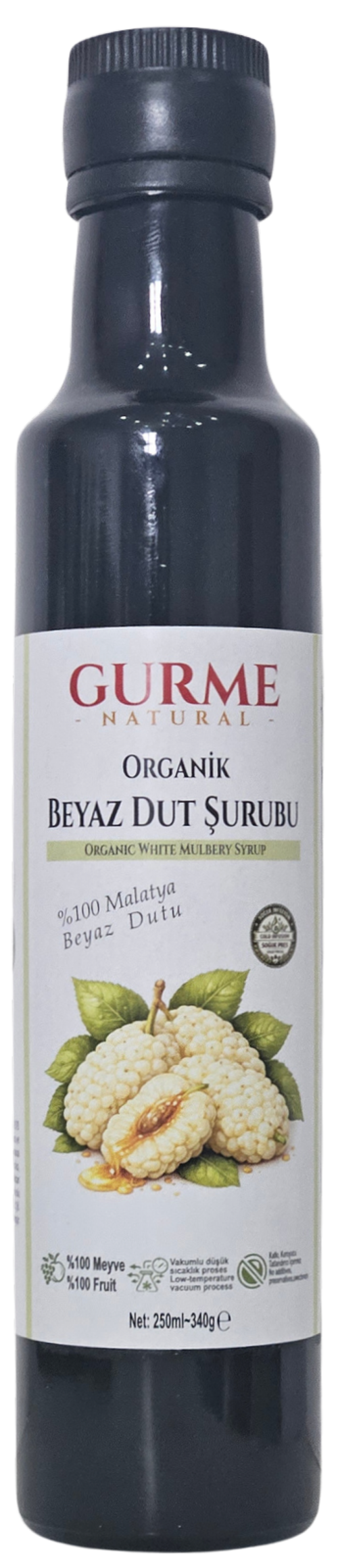 250 Ml Organik Beyaz Dut Şurubu