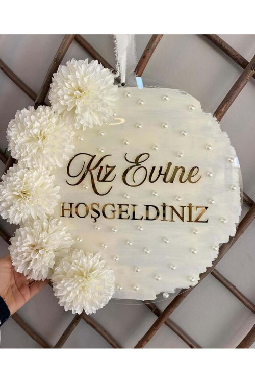 Kız Evine Hoşgeldiniz Kapı Süsü Düğün Nikah Malzemesi Süsü