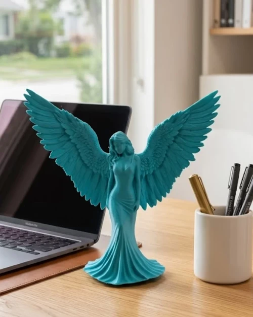ieg™ 3D Turkuaz Melek İnsan Biblo Estetik Dekoratif Obje