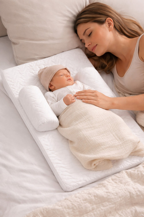 Bebek Yatağı Yeni Doğan İçin Eğimli Anti Yastık (Yumuşak & Güvenli Tasarım)