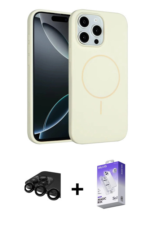 ieg™ iPhone 15 Pro Max Kılıf Yankı Form Serisi - Siyah Bilvis 5in1 3D Magic Cam Ekran Koruyucu + Siy