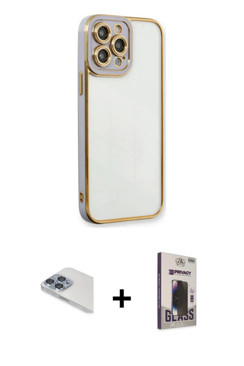 ieg™ iPhone 13 Pro Max Kılıf Çekirdek Klasik Serisi - Siyah Bilvis Hayalet Cam Ekran Koruyucu + Sier