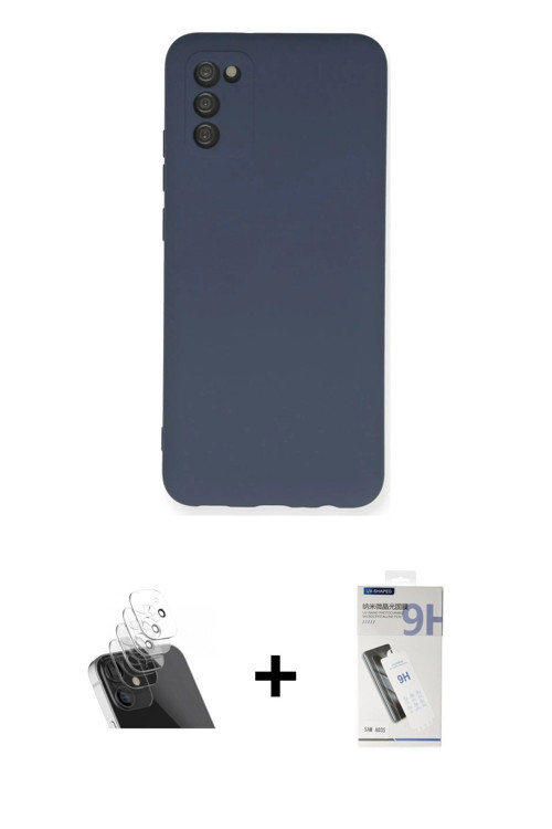 ieg™ Galaxy A03S Kılıf Ahenk Serisi - Şeffaf Uv Polymer Nano Ekran Koruyucu + Şeffaf Kamera Lens Kor