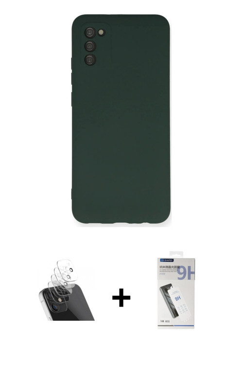 ieg™ Galaxy A03S Kılıf Ahenk Serisi - Şeffaf Uv Polymer Nano Ekran Koruyucu + Şeffaf Kamera Lens Kor