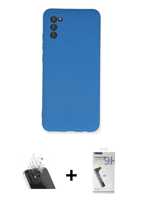 ieg™ Galaxy A03S Kılıf Ahenk Serisi - Şeffaf Uv Polymer Nano Ekran Koruyucu + Şeffaf Kamera Lens Kor