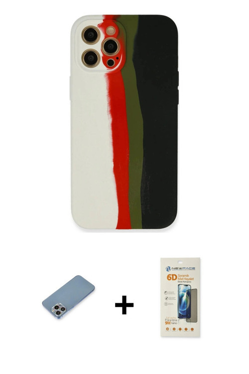 ieg™ iPhone 12 Pro Max Kılıf Yadigar Çizgi - Siyah 6D Mat Seramik Hayalet Nano Ekran Koruyucu + Gökk