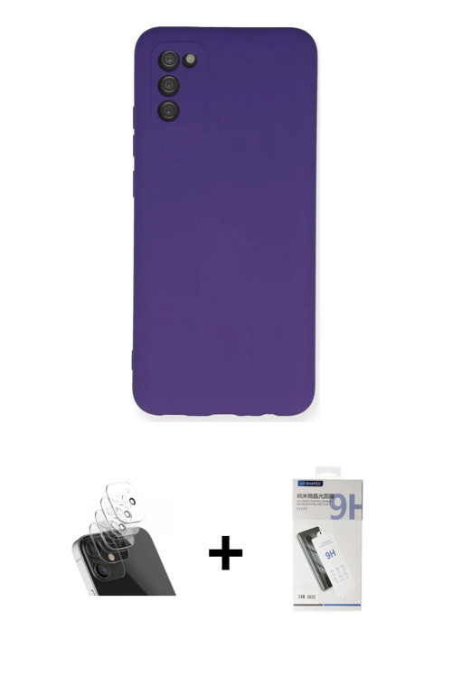 ieg™ Galaxy A03S Kılıf Ahenk Serisi - Şeffaf Uv Polymer Nano Ekran Koruyucu + Şeffaf Kamera Lens Kor