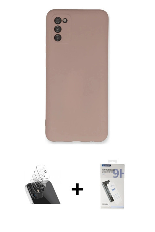 ieg™ Galaxy A03S Kılıf Ahenk Serisi - Şeffaf Uv Polymer Nano Ekran Koruyucu + Şeffaf Kamera Lens Kor