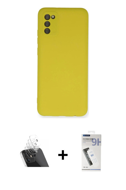 ieg™ Galaxy A03S Kılıf Ahenk Serisi - Şeffaf Uv Polymer Nano Ekran Koruyucu + Şeffaf Kamera Lens Kor