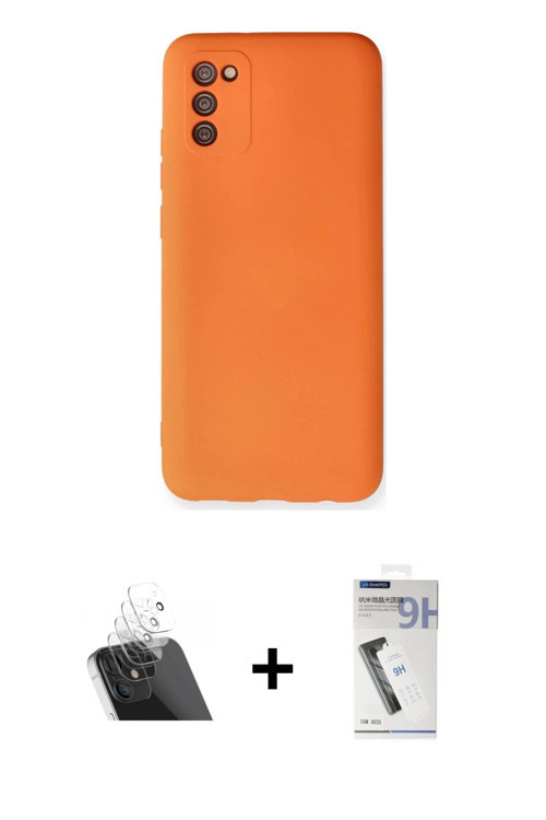 ieg™ Galaxy A03S Kılıf Ahenk Serisi - Şeffaf Uv Polymer Nano Ekran Koruyucu + Şeffaf Kamera Lens Kor