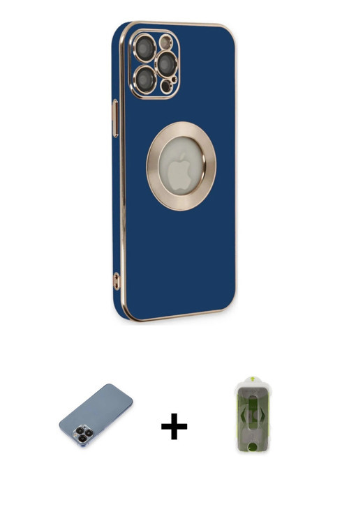 ieg™ iPhone 12 Pro Max Kılıf İz Form Serisi - Siyah Joko Magic 5D Hayalet Cam + Siyah Metal Kamera L