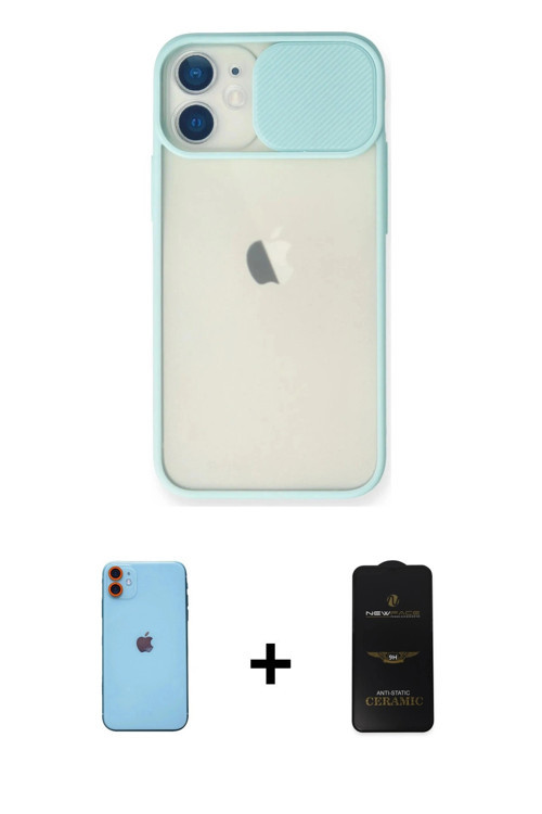 ieg™ iPhone 11 Kılıf Vadi Çizgi - Siyah 6D Antistatik Mat Seramik Hayalet Nano Ekran Koruyucu + Turu