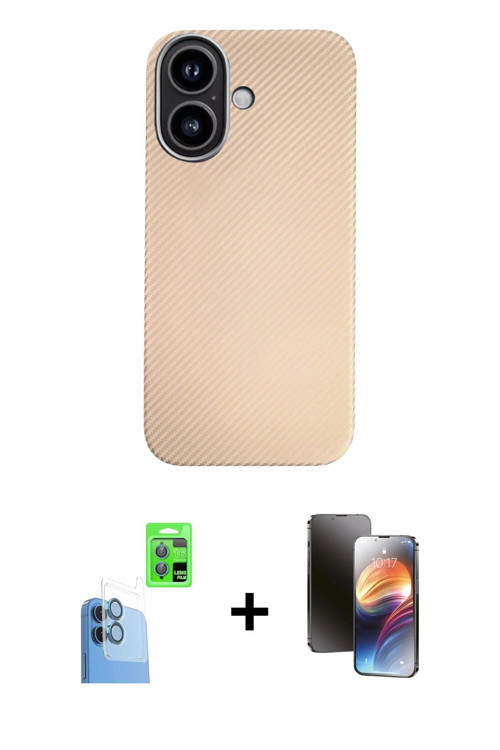 ieg™ iPhone 16 Kılıf Eksen Prime - Siyah 3D Antistatik Mat Seramik Nano Ekran Koruyucu + Lacivert Ra