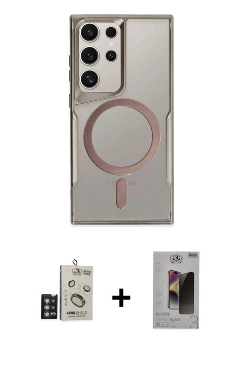 Galaxy S24 Ultra Kılıf Yadigar Klasik Özel Seri - Siyah Bilvis Hayalet Cam Ekran Koruyucu + Der