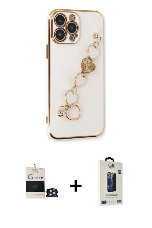 ieg™ iPhone 14 Pro Max Kılıf Nova Işık Prime - Siyah Bilvis Hayalet Cam Ekran Koruyucu + Gold Bilvis