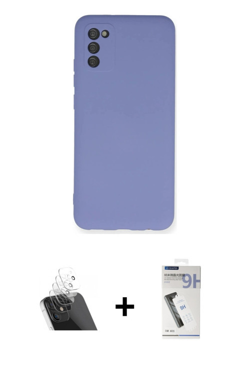 ieg™ Galaxy A03S Kılıf Ahenk Serisi - Şeffaf Uv Polymer Nano Ekran Koruyucu + Şeffaf Kamera Lens Kor