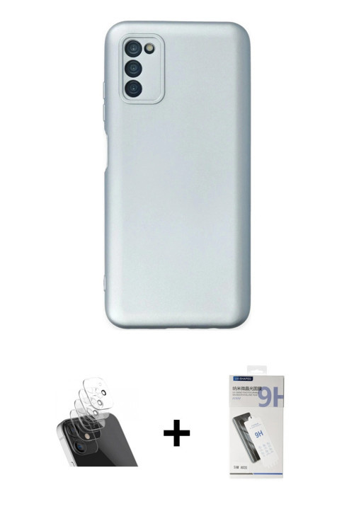ieg™ Galaxy A03S Kılıf Ahenk Serisi - Şeffaf Uv Polymer Nano Ekran Koruyucu + Şeffaf Kamera Lens Kor