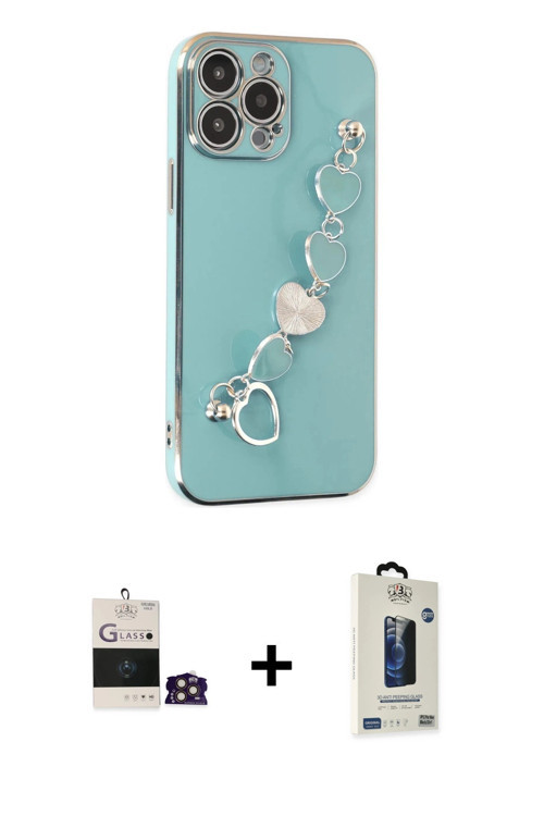 ieg™ iPhone 14 Pro Max Kılıf Nova Işık Prime - Siyah Bilvis Hayalet Cam Ekran Koruyucu + Gold Bilvis