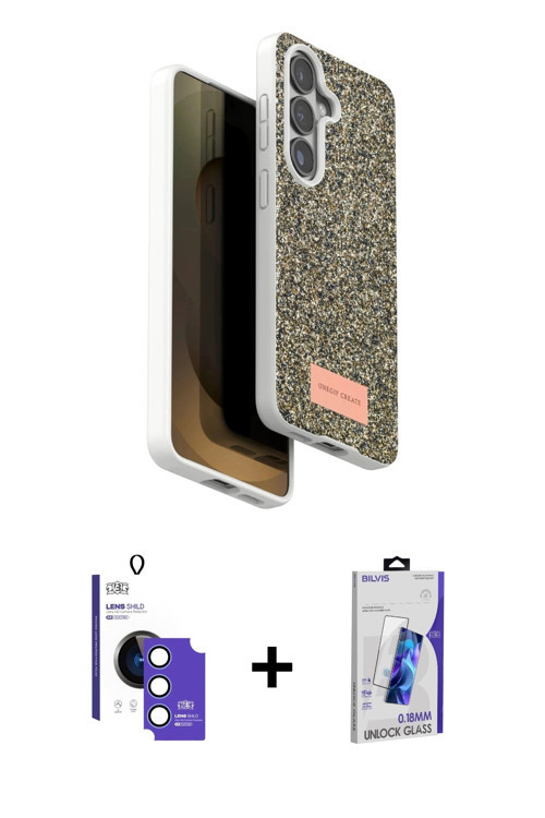 ieg™ Galaxy S26 Kılıf Vadi Klasik Serisi - Siyah Bilvis 3D Cam Ekran Koruyucu + Mavi Bilvis Titan Ka