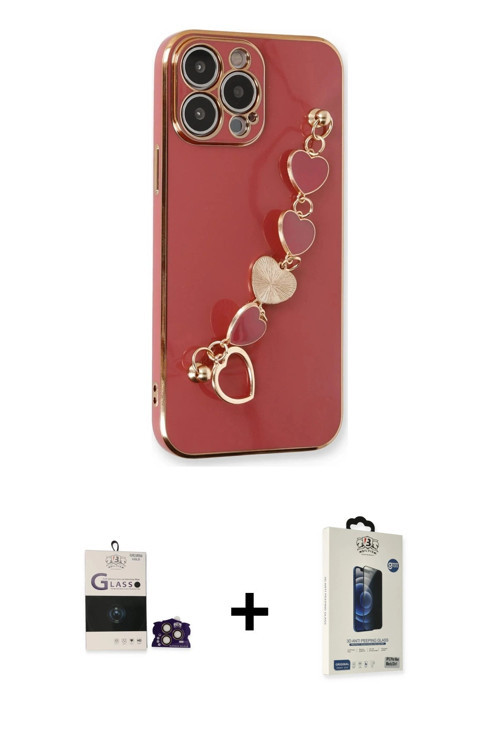 ieg™ iPhone 14 Pro Max Kılıf Nova Işık Prime - Siyah Bilvis Hayalet Cam Ekran Koruyucu + Gold Bilvis