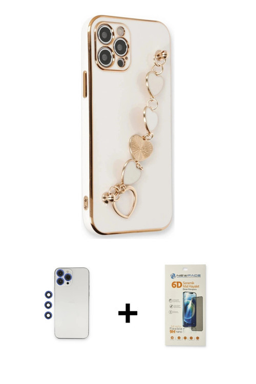 ieg™ iPhone 12 Pro Max Kılıf Nova Işık Prime - Siyah 6D Mat Seramik Hayalet Nano Ekran Koruyucu + La