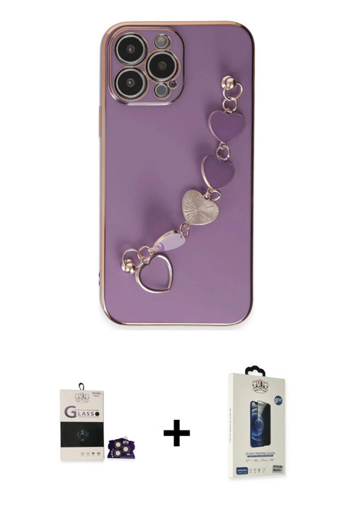 ieg™ iPhone 14 Pro Max Kılıf Nova Işık Prime - Siyah Bilvis Hayalet Cam Ekran Koruyucu + Gold Bilvis