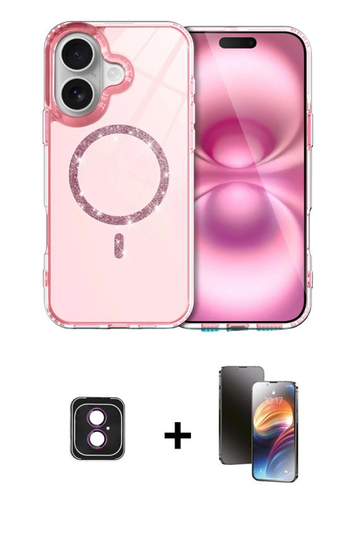 ieg™ iPhone 16 Kılıf Kıvılcım Form Prime - Siyah 3D Antistatik Mat Seramik Nano Ekran Koruyucu + Pem