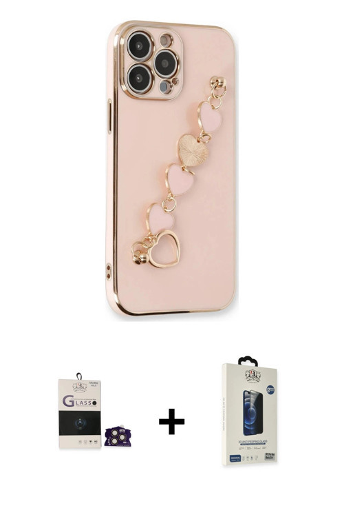 ieg™ iPhone 14 Pro Max Kılıf Nova Işık Prime - Siyah Bilvis Hayalet Cam Ekran Koruyucu + Gold Bilvis