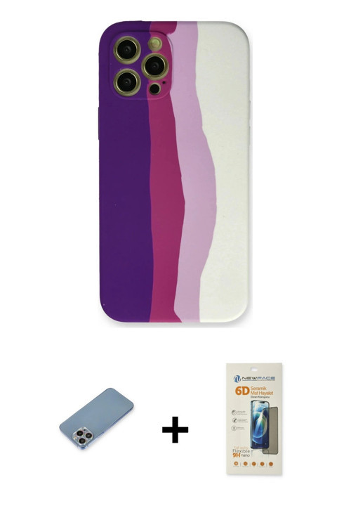 ieg™ iPhone 12 Pro Max Kılıf Yadigar Çizgi - Siyah 6D Mat Seramik Hayalet Nano Ekran Koruyucu + Gökk