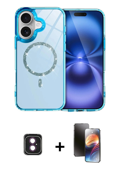 ieg™ iPhone 16 Kılıf Kıvılcım Form Prime - Siyah 3D Antistatik Mat Seramik Nano Ekran Koruyucu + Pem